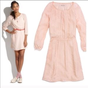 Madewell Silk Clip Dot Peasant Dress